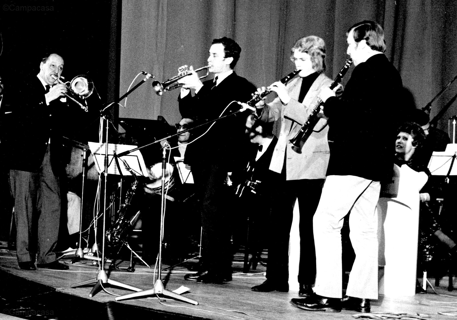 De Paradise Jazzband bij opnames voor TROS radio “Route A” (De Nieuwe Doelen, Gorinchem, 17 januari 1972)