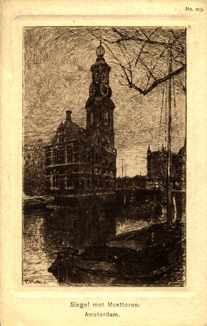 Amsterdam, year unknown: Singel met Munttoren